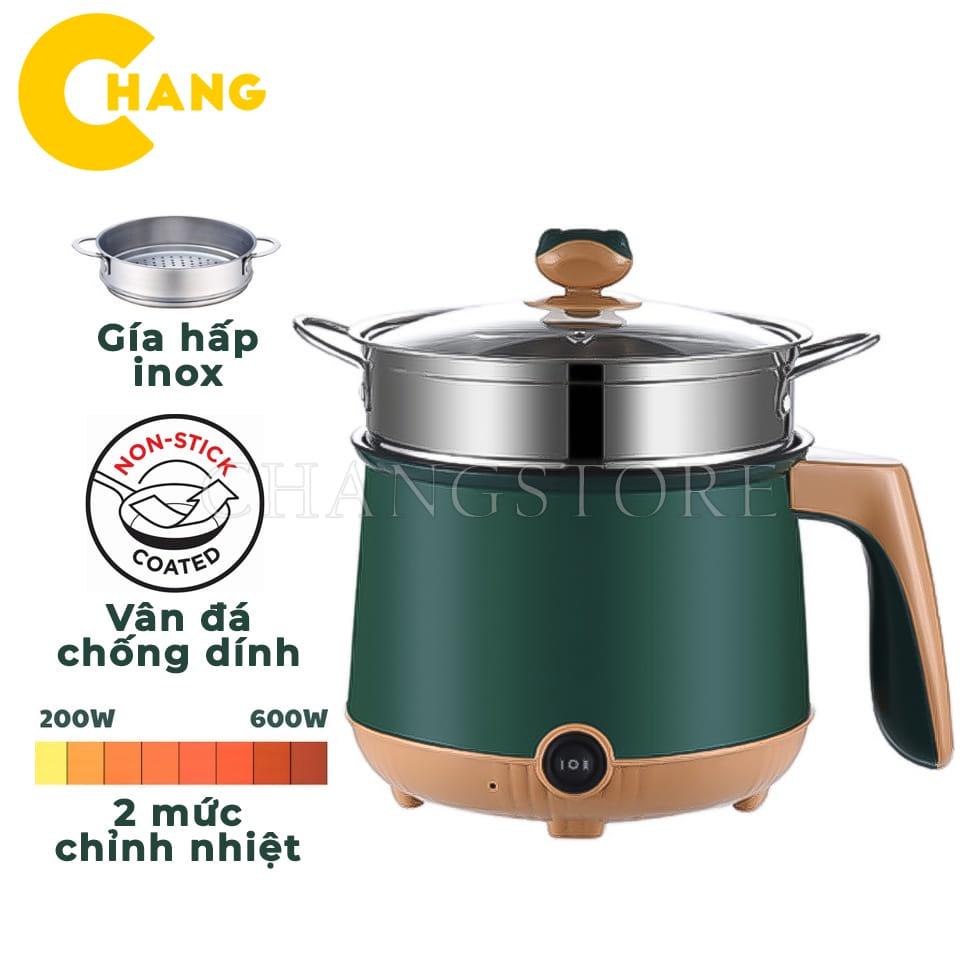 Ca Nấu Mì Đa Năng 2 Nấc Nhiệt Đa chức năng Cao Cấp,Nồi Lẩu Điện Mini 18CM Kèm Giá Hấp Inox Màu Ngẫu Nhiên