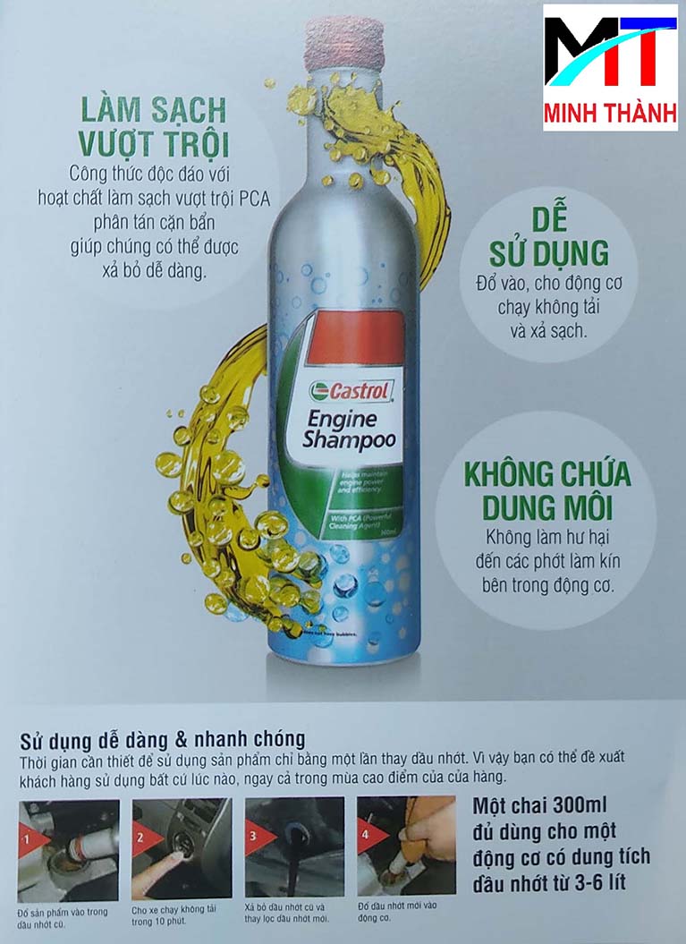 Dung dịch súc rửa động cơ Castrol Engine Shampoo (Chai 0,3L)