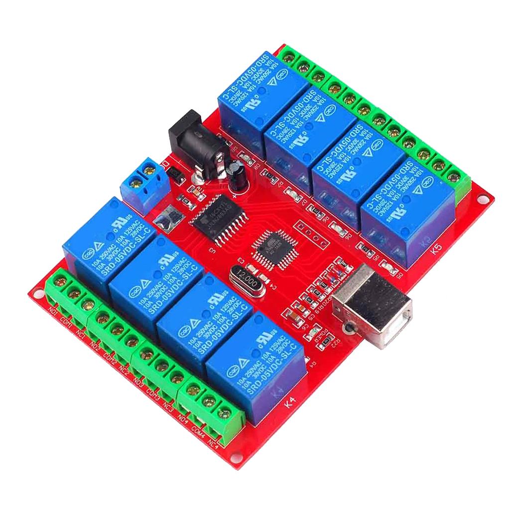 DC 12V 8-Channel USB Relay Board Module Computer Control for Home Automation