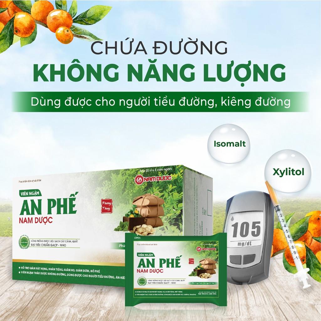 Viên ngậm An Phế Nam Dược (hộp 20 vỉ x 5 viên) giảm rát họng, khản tiếng, giảm ho, giảm đờm, bổ phế