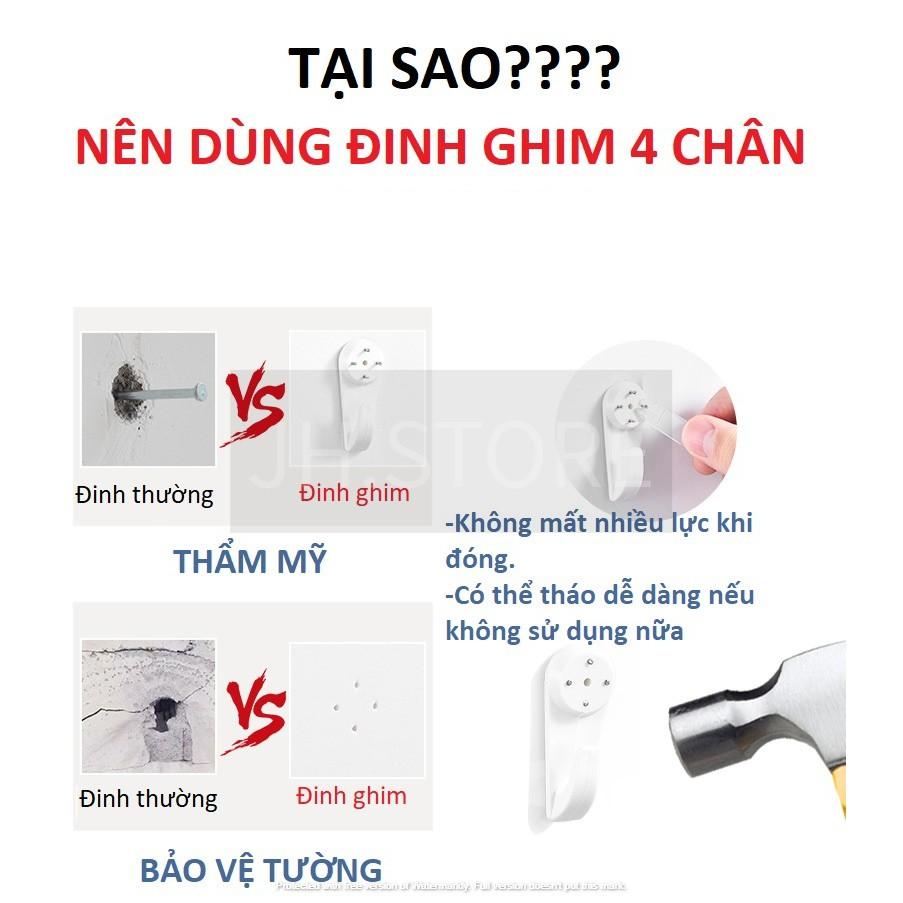 Đinh 4 chân có móc đóng tường tiện dụngkhông khoantreo khung ảnhTreo đồ trang trí