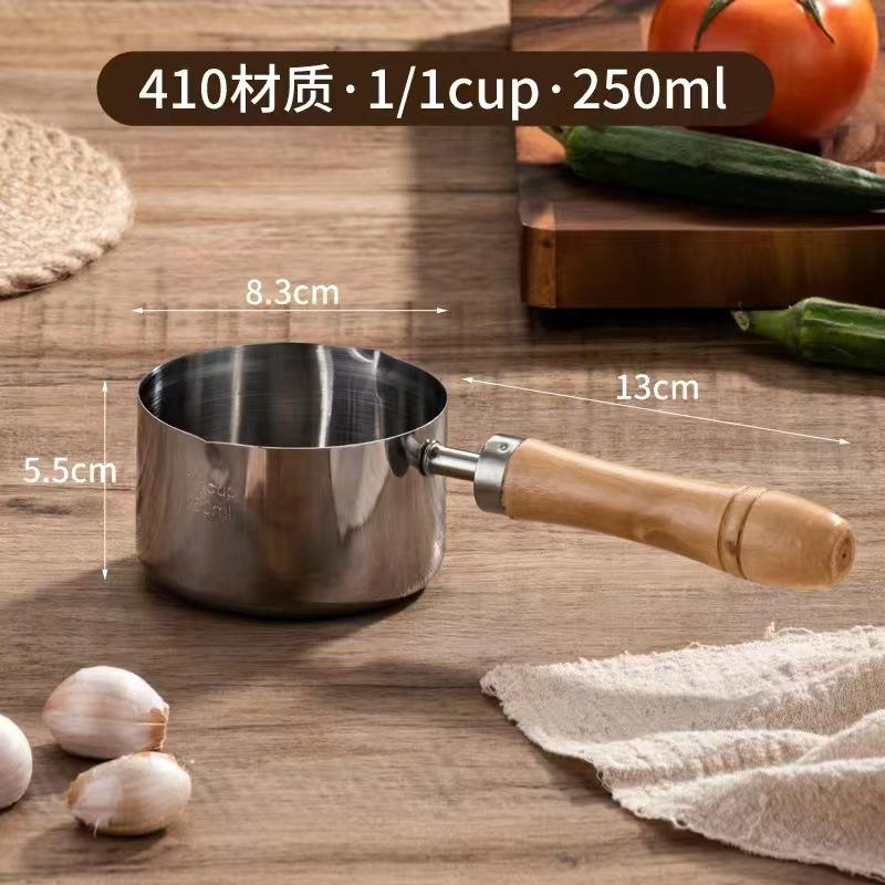 Giao hàng nhanh thép không gỉ 304 rót dầu dầu nóng nồi nhỏ rót dầu mini rót cà phê cốc đo phong cách Trung Quốc năng lượng đa động năng đậu nành ba lớp
