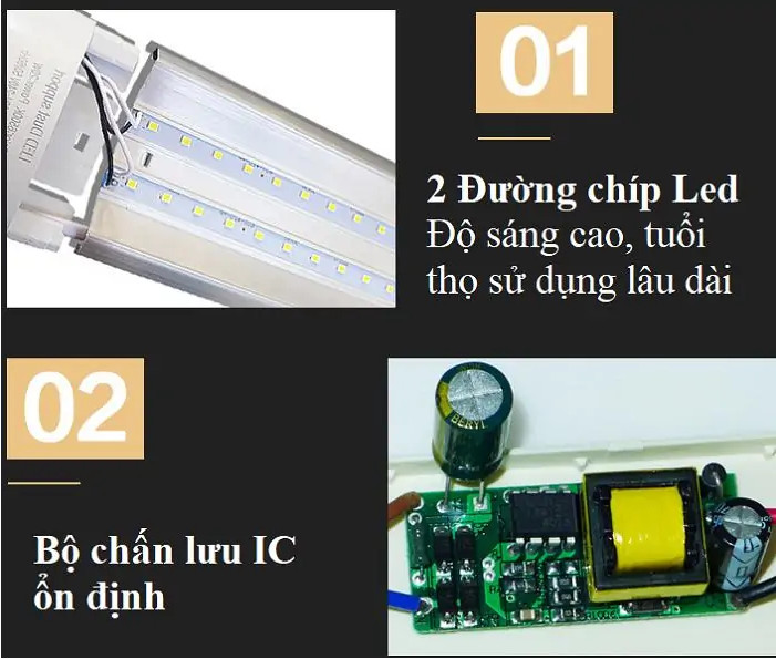 Combo 5 Đèn tuýp led bán nguyệt trắng 90cm 30w hàng chính hãng