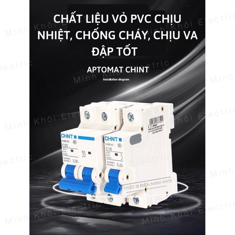 Aptomat CHINT MCB NXB-63, cầu dao chint 1P,2P,3P các loại, aptomat tép Dòng Cắt 6kA