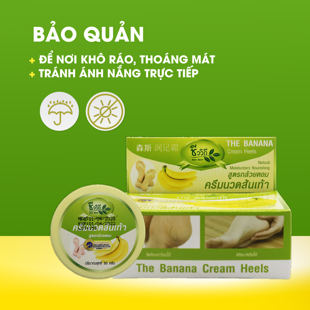 [120gr] Bộ 5 hũ kem nứt gót chân Banana Heel Cream | Hũ 24gr