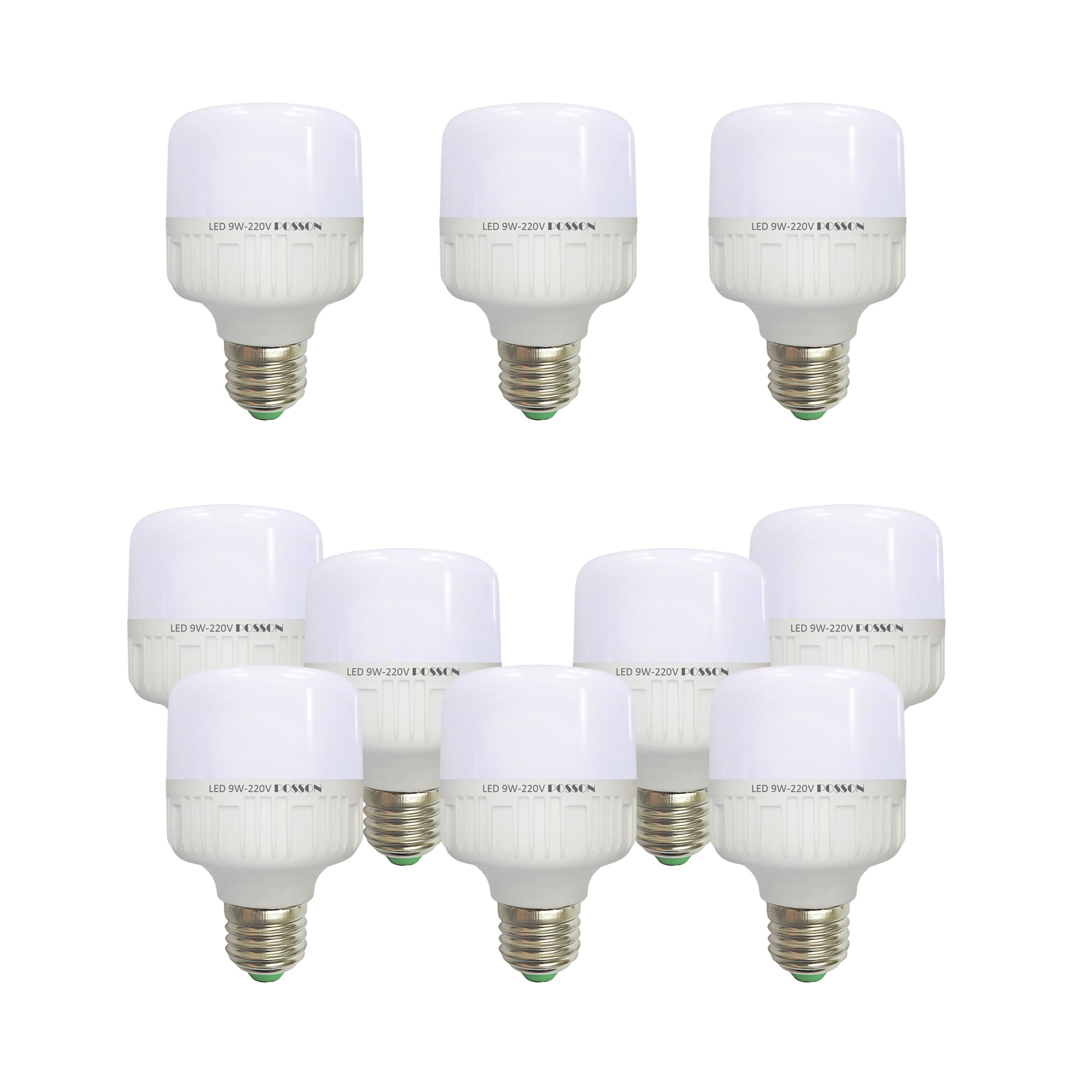 10 Bóng đèn Led trụ 9w 10w tiết kiệm điện sáng trắng-vàng nắng Posson LC-N9-9G