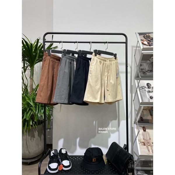 Quần Short Chất Kaki Pha Nhung 2025 Phong cách Basic Mùa Hè