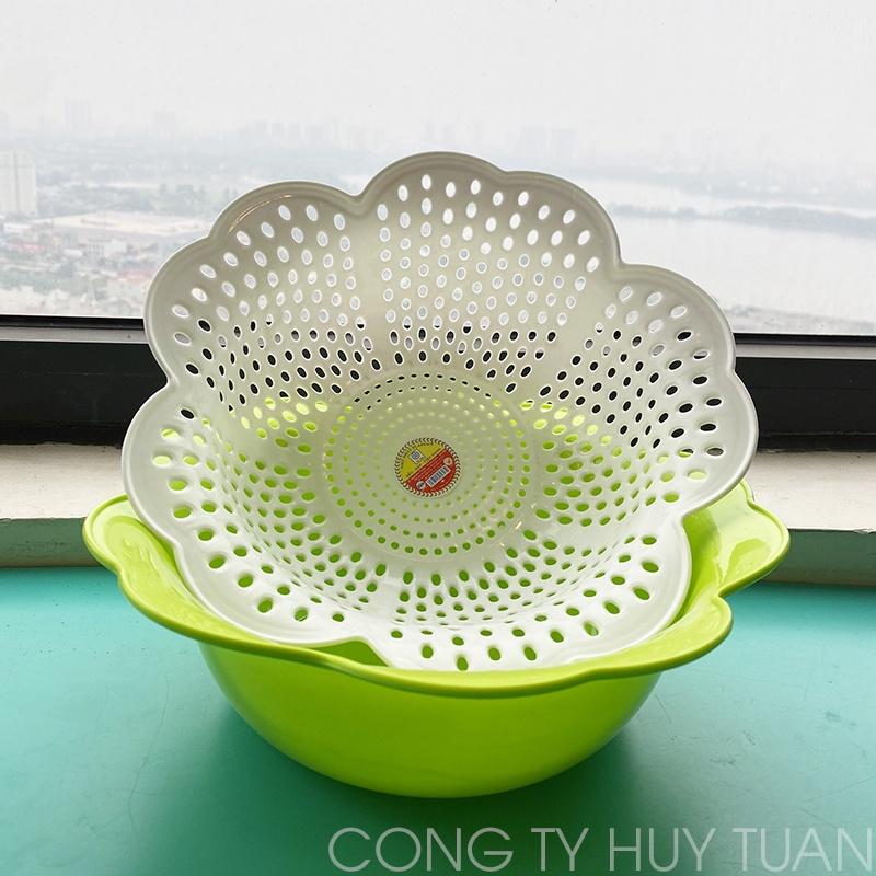 Rổ nhựa kèm chậu 2 trong 1 hình hoa mai Việt Nhật 3395