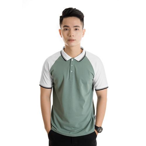 Áo polo nam ráp lăng phối bo sọc cotton cá sấu cổ bẻ tay ngắn PL07