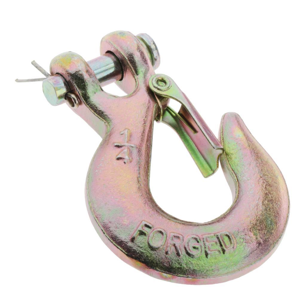 2 Pieces 1/4" Clevis Winch Hook Heavy Duty Slip Hook Zinc Plated Alloy
