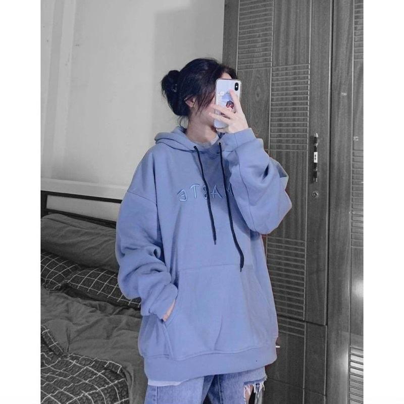 Áo Hoodie_ Tay Cánh Dơi Phồng Phom Rộng_Chất Nỉ Bông Ngoại Nhập Không Xù Lông_Hàng May 2 Lớp Nón Siêu Kute