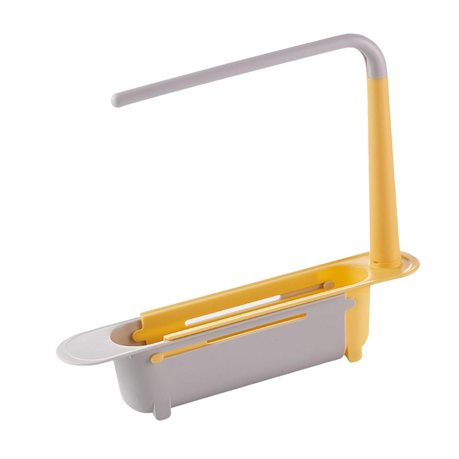 Telescoping Sink Caddy with Dishcloth Hanger Telescopic Sink Tidy Holder for Home Bathroom