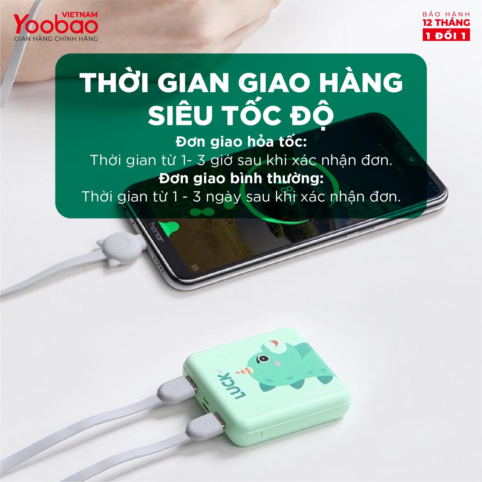 Pin sạc dự phòng Yoobao M4 mini 10000mAh-Li-Polymer - 2 đầu vào 2 đầu ra cho điện thoại máy tính bảng - hàng chính hãng