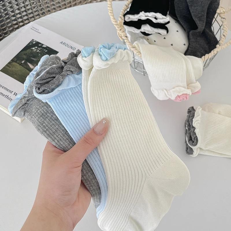 [Sỉ lẻ] TẤT BÈO NHÚN CỔ MÂY 2 TẦNG GÂN TĂM cao cổ phong cách thanh lịch Vintage Hàn Quốc, mẫu mới về, trẻ trung cao cấp