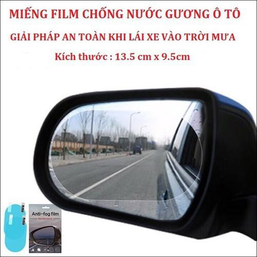 2 miếng dán chống bám nước mưa trên kính hậu xe ô tô - hình bầu dục