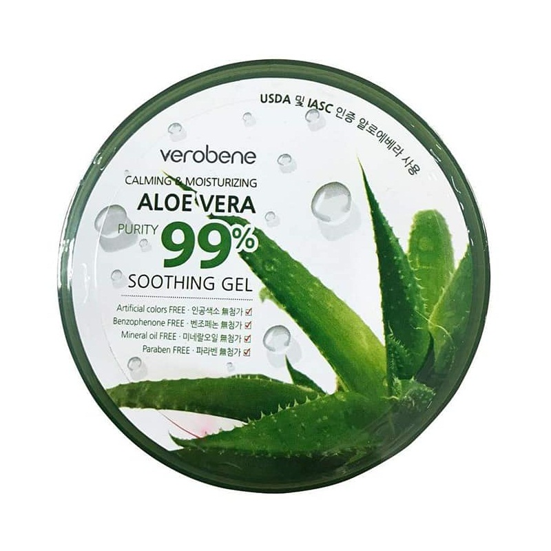 Gel dưỡng ẩm lô  hội_Verobene Calming &amp; Moisturizing Aloe Vera Purity 99% Smothing Gel 300ml