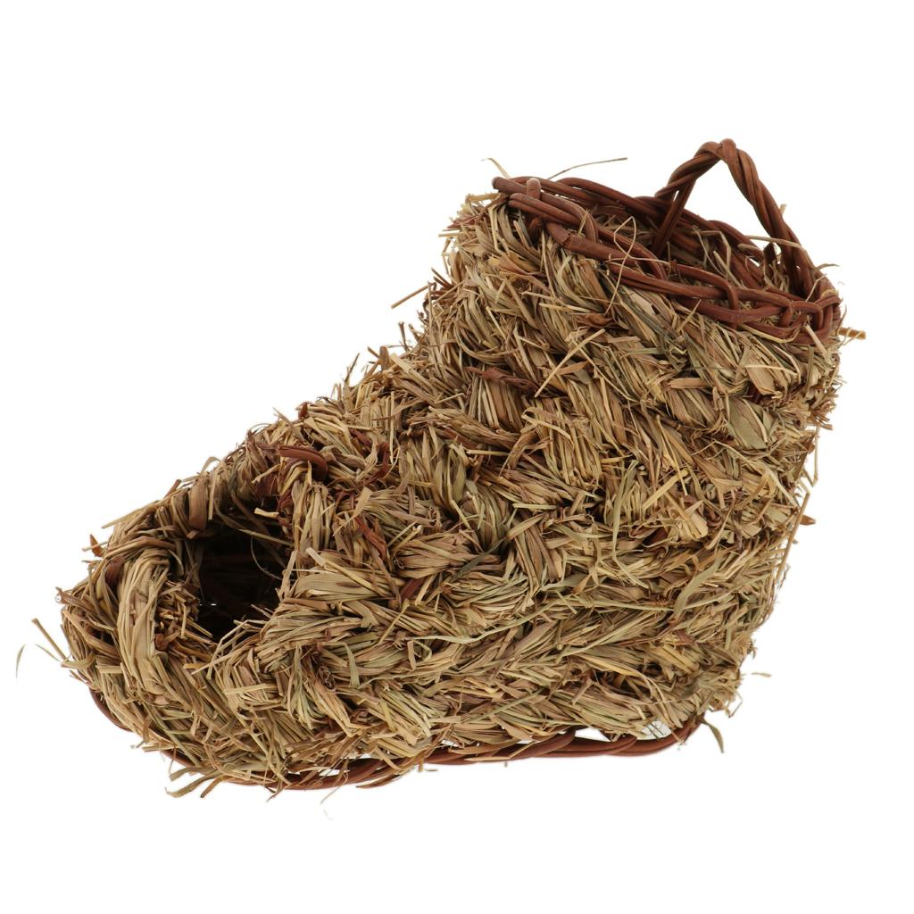 Pet Hamster Straw Nest House Squirrel Straw Sandals Hut Cage Accessories