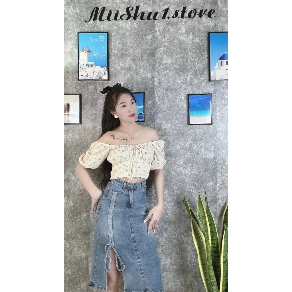 ÁO CROPTOP CỔ U ÔM BODY TAY LỞ BỒNG ĐI TIỆC ĐI CHƠI DẠO PHỐ ĐI BIỂN