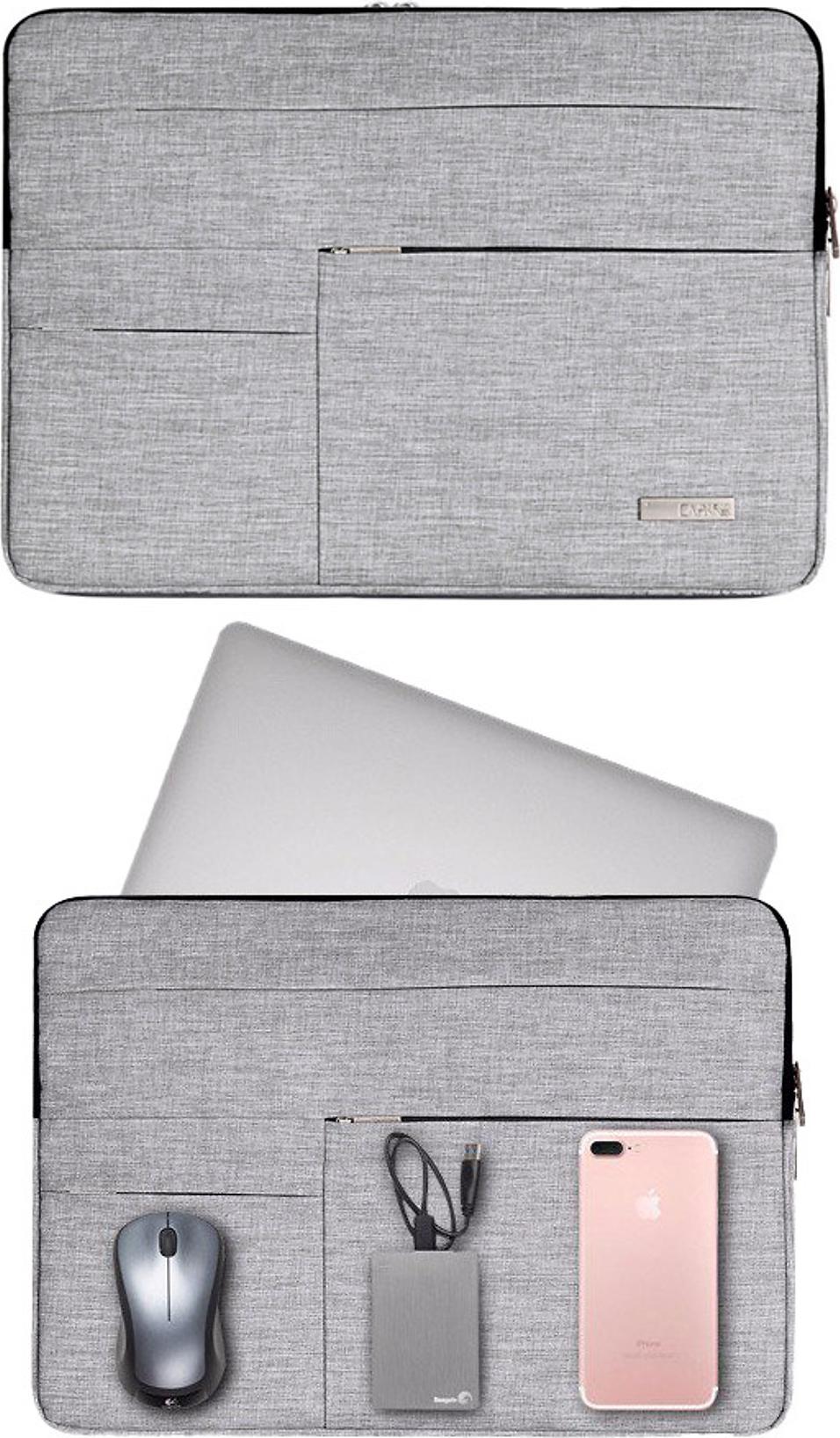 Túi chống sốc dành cho Macbook và Laptop Canvas (13'' - 14&quot; - 15,6&quot;) - Màu Ghi