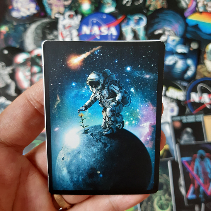 Bộ Sticker dán cao cấp chủ đề NASA - Dùng dán Xe, dán mũ bảo hiểm, dán Laptop