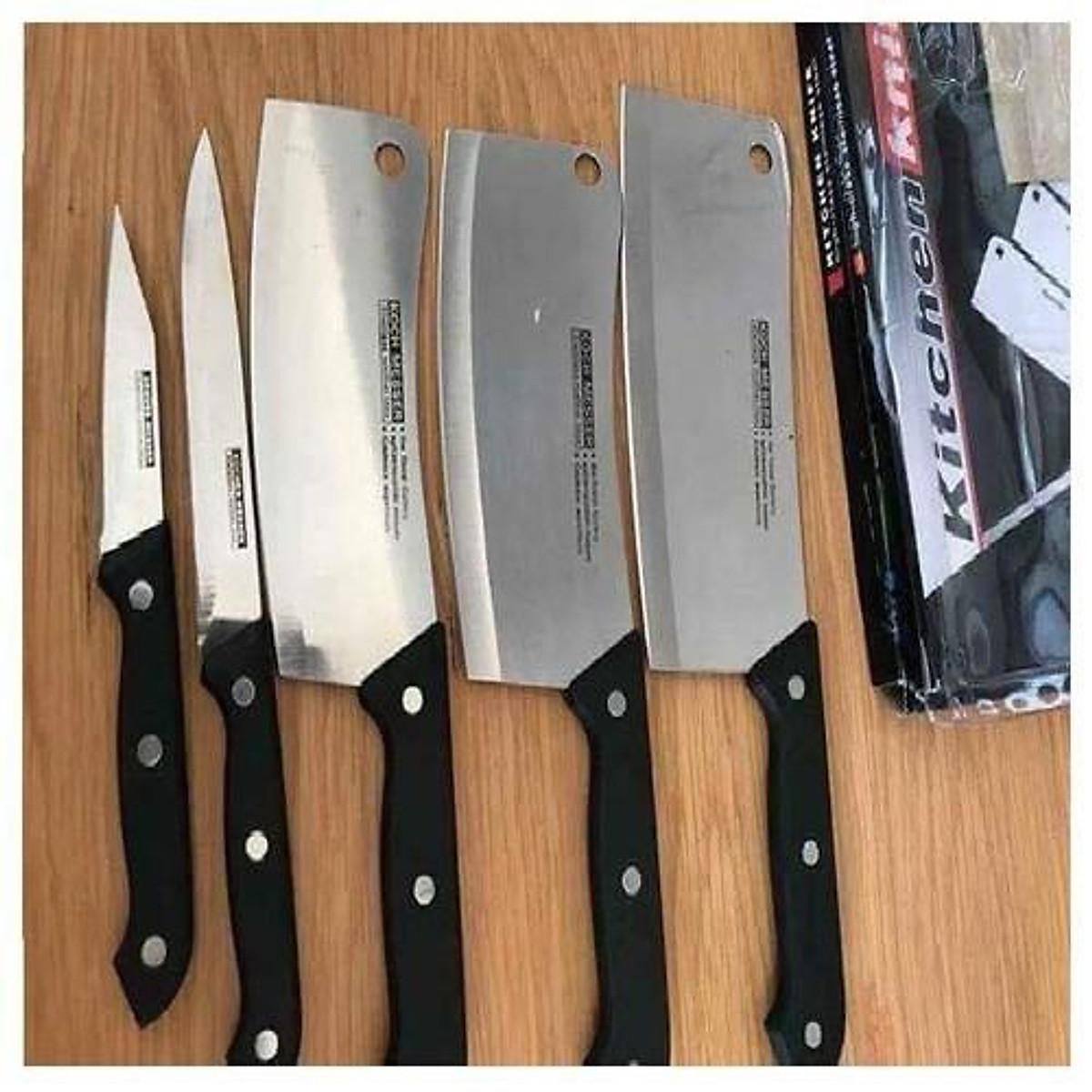 TRỌN BỘ DAO INOX 5 MÓN KITCHEN KNIFE MADE IN THÁI LAN SIÊU BÉN