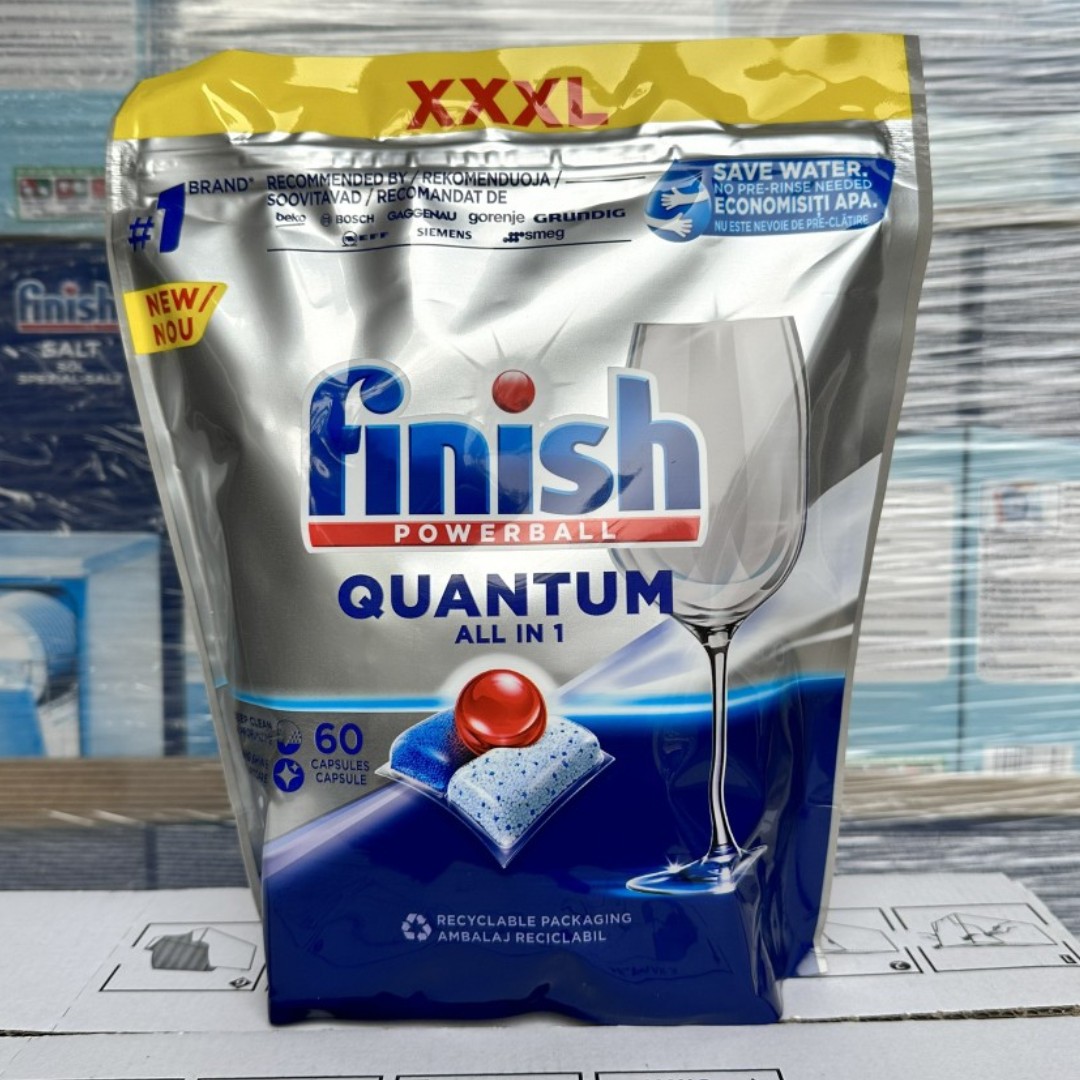 Viên rửa chén bát Finish Quantum Max 64 viên hương chanh