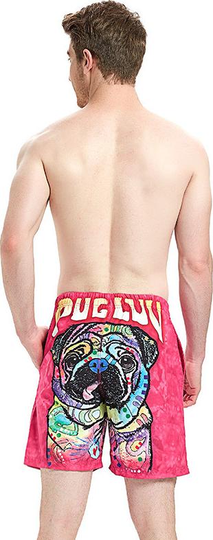 Quần Đi Biển Đôi - Quần Đùi Đôi - Thời Trang Đôi Mùa Hè - Quần Short Cặp Đôi SQ220 Pink Pug