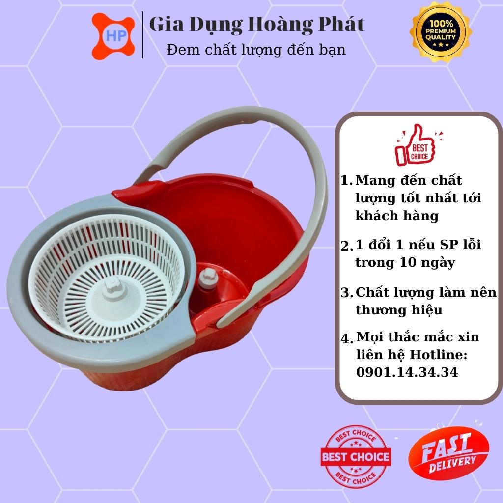 Thùng / Xô Lau Nhà Tự Vắt 360° Lồng Nhựa