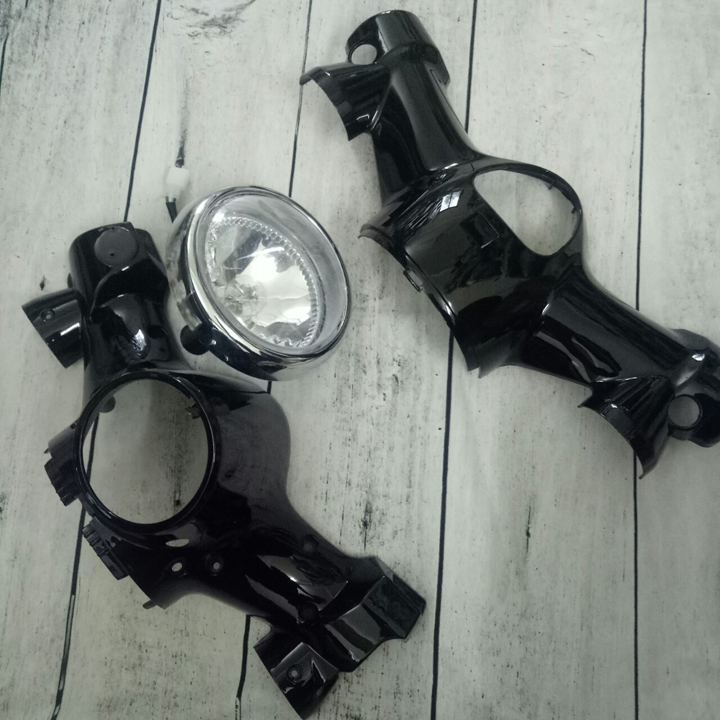 Combo 3 món ốp đầu dành cho xe CUB 81 đời mới gồm: ốp trên , ốp dưới và pha đèn kèm bóng