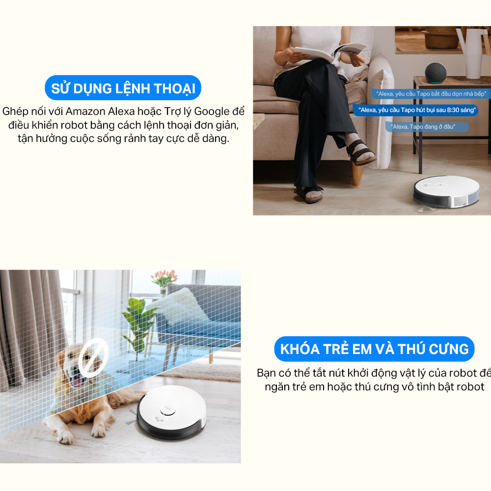 Robot Hút Bụi Và Lau Nhà TP-Link Tapo RV20 Mop / RV20 Mop Plus Điều Hướng LiDar MagSlim - Hàng Chính Hãng