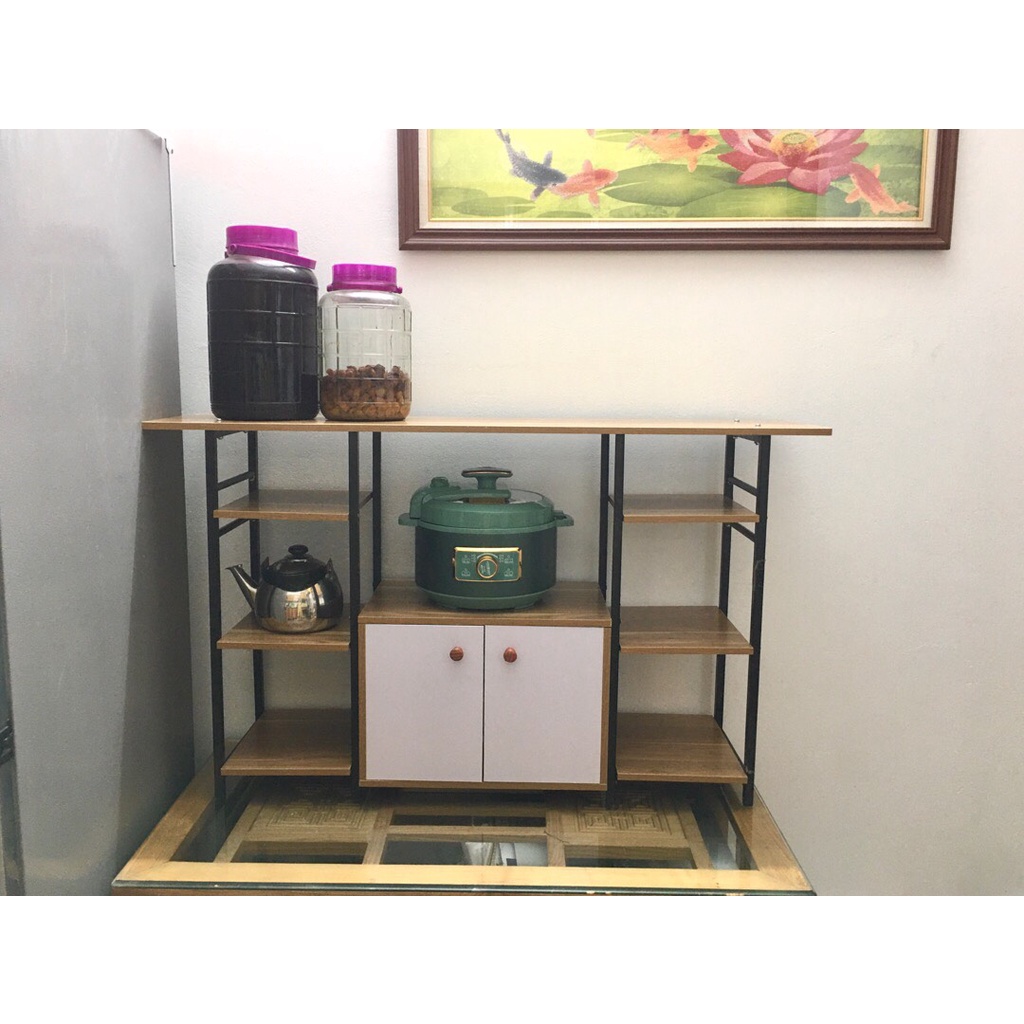 Kệ bếp, kệ lò vi sóng CÓ CỬA 3 GIAN