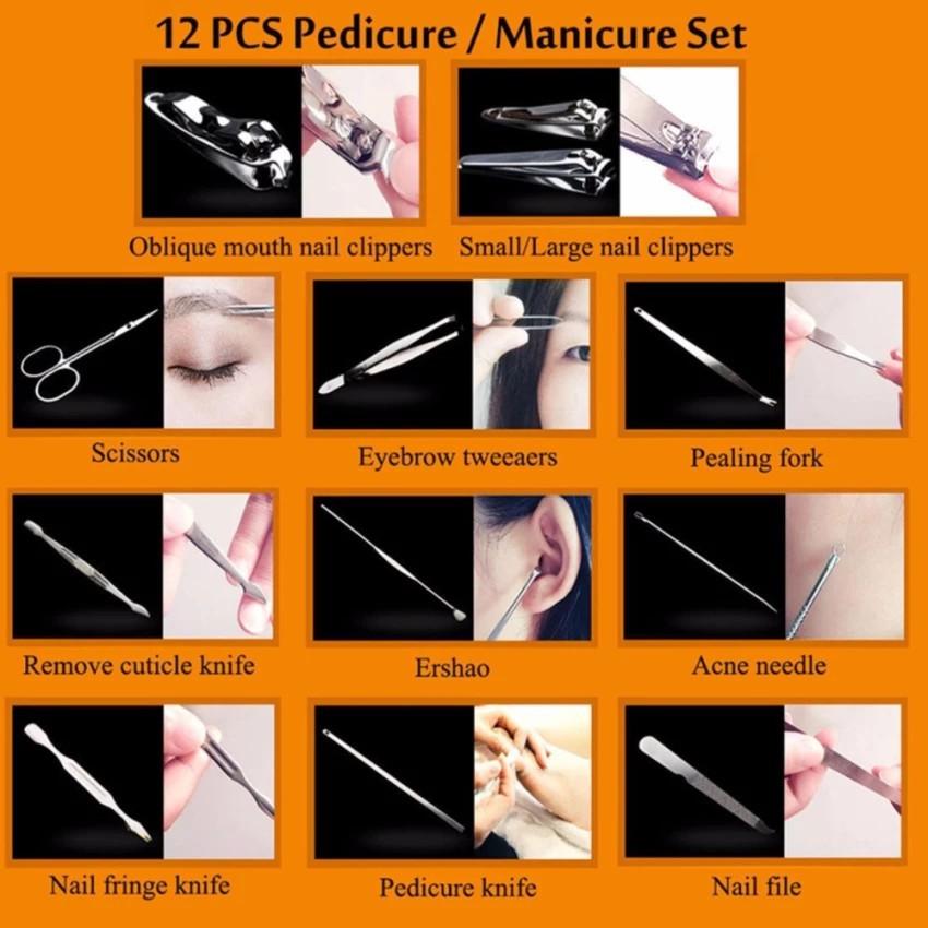 BỘ BẤM MÓNG TAY 12 MÓN, BỘ KIỀM BẤM MÓNG 12 CHI TIẾT Loại 1- Hàng đẹp giá rất rẻ