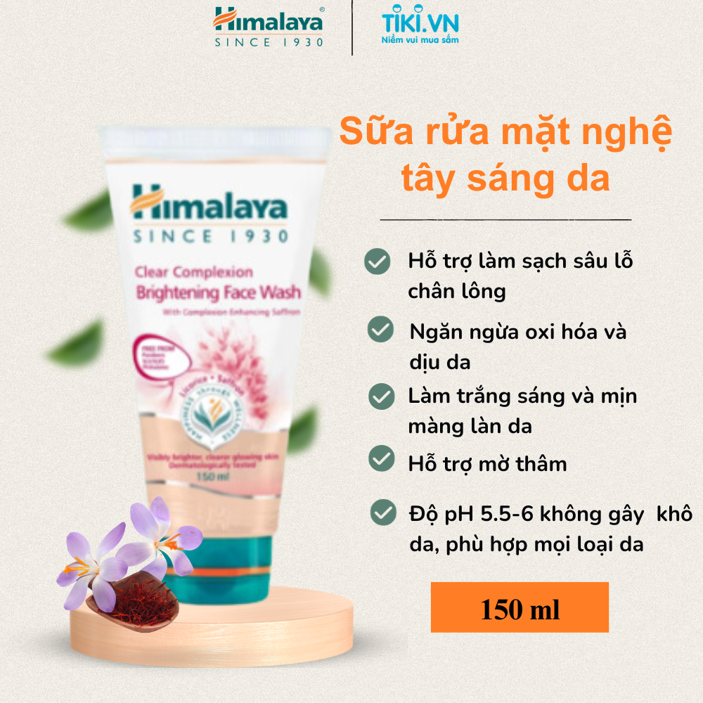 Sữa Rửa Mặt Tinh Tế Làm Sạch Và Trắng Da Cải Tiến Với Nghệ Tây Himalaya Herbals