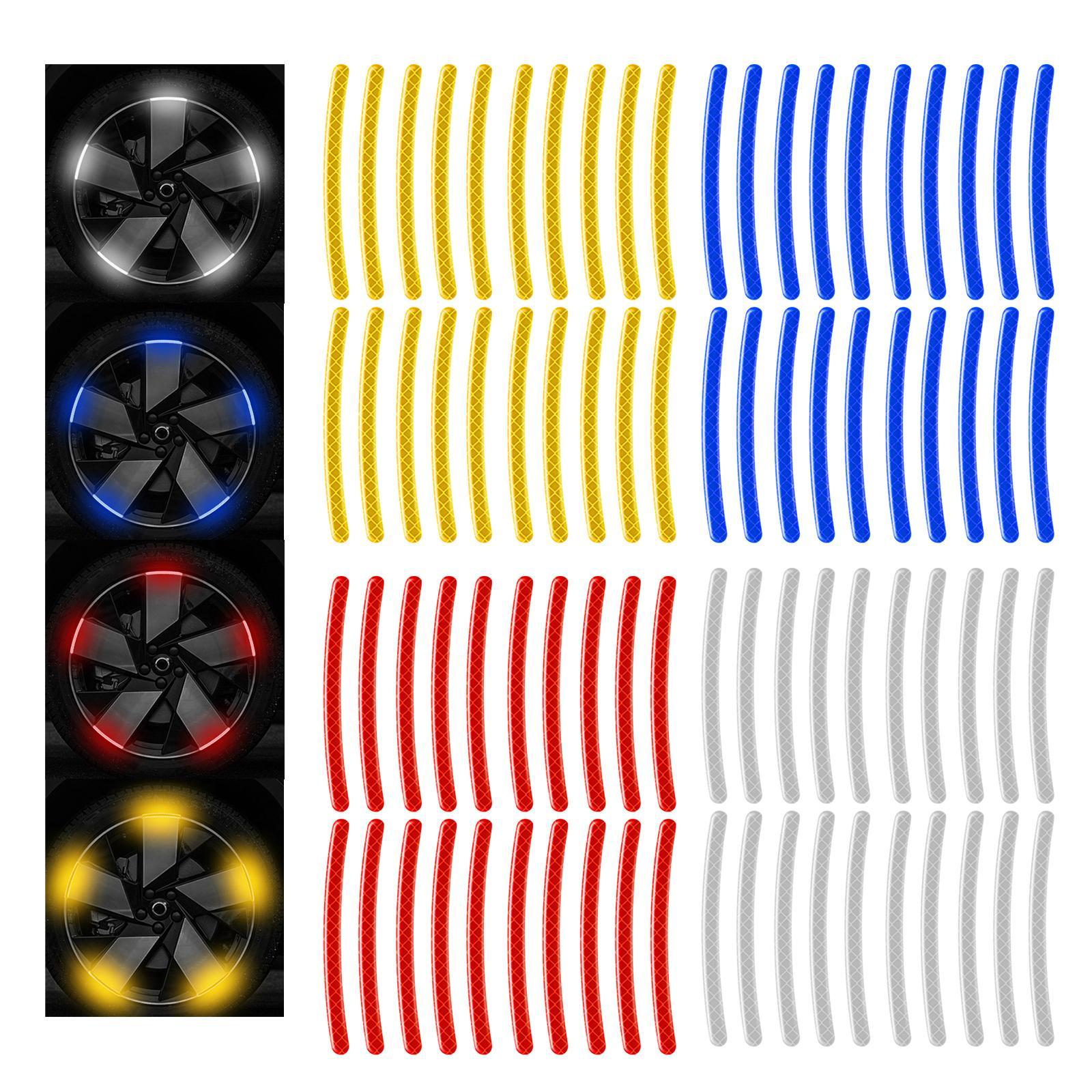 Universal Car Wheel Hub Reflective Sticker for Night Driving White