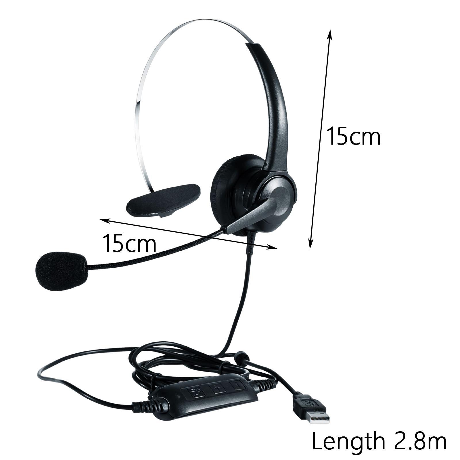 USB Computer Headset Rotating Microphone Comfortable for Call Center