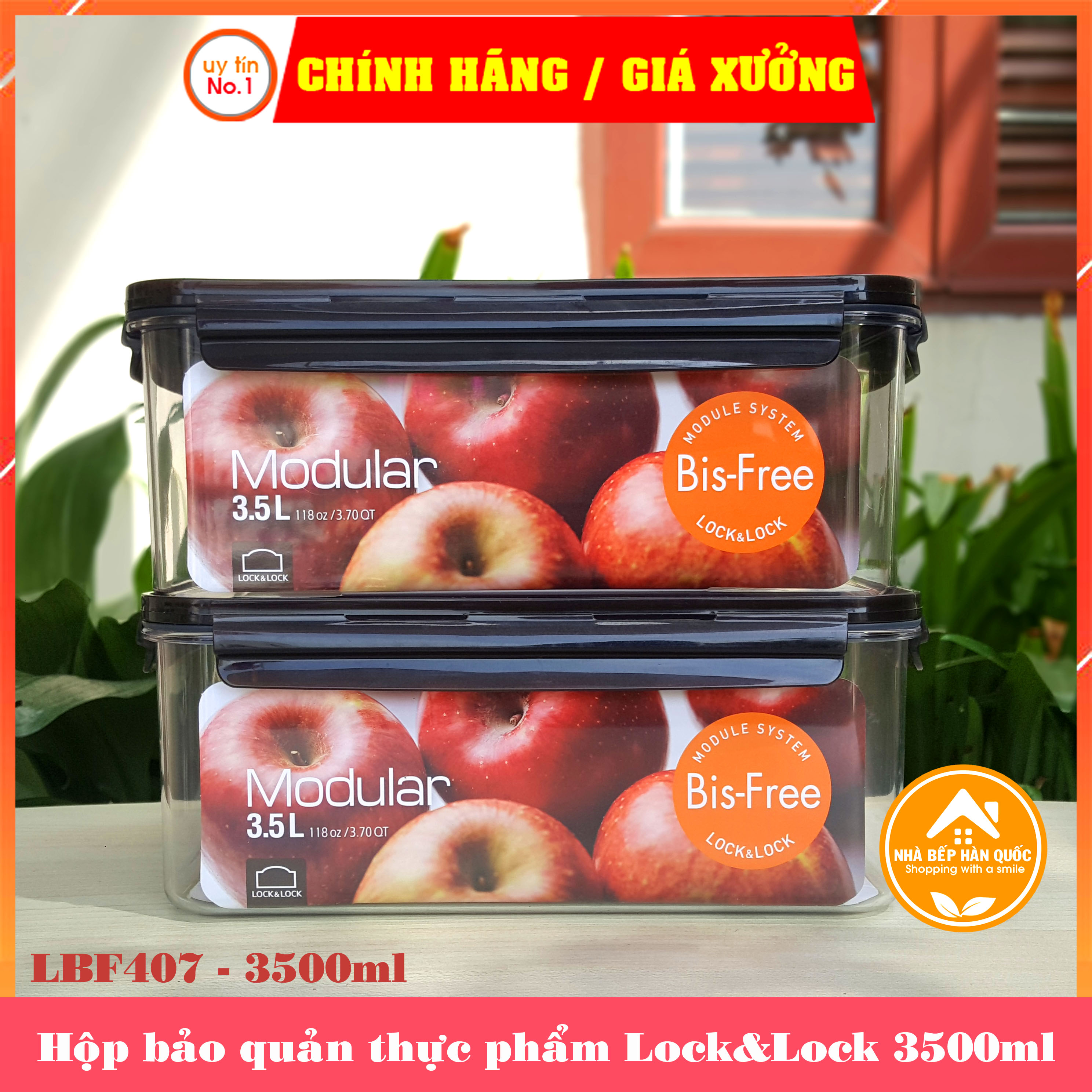 Hộp bảo quản thực phẩm Lock&Lock Bisfree Modular LBF408 4800ml LBF407 3500ml