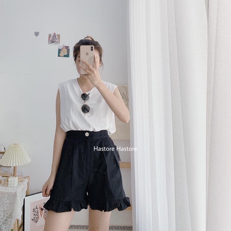 Quần short thô mịn ống bèo