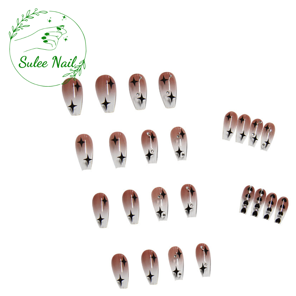 Nail giả, Bộ 24 móng giả họa tiết sang chảnh, chất lượng cao tặng dũa và keo SuleeNail