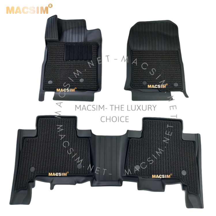 Thảm lót sàn 2 lớp xe ô tô TOYOTA PRADO 2010-2022 Nhãn hiệu Macsim 3W chất liệu nhựa TPE đúc khuôn cao cấp - màu đen