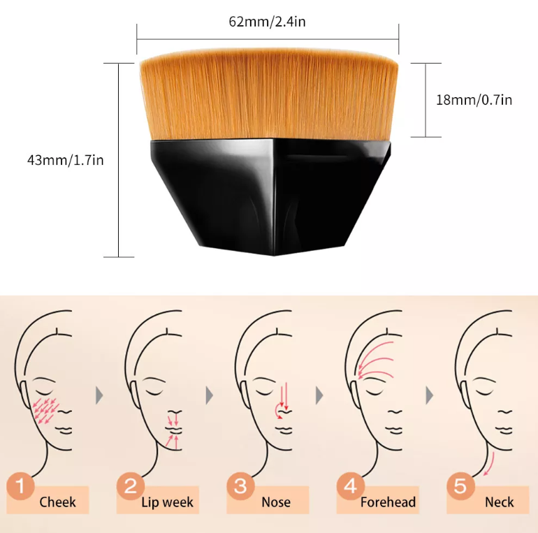 Cọ trang điểm, Cọ Kem Nền HIDATI Kèm Hộp Đựng Cọ Đánh Nền Cao Cấp