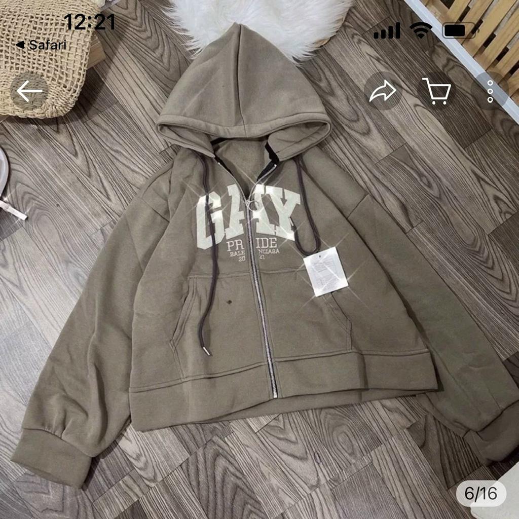 Áo Hoodie Zip Nỉ Ngoại Xuất Khẩu GAY - Áo Khoác Nỉ dây kéo nam nữ UNISEX