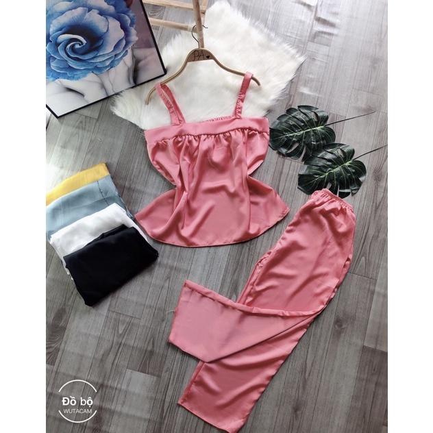Đồ ngủ sexy, Đồ ngủ nữ lụa cao cấp mềm mại, Đồ bộ satin mùa hè