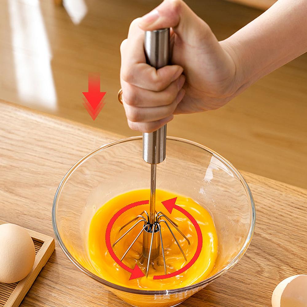 EHZ Thép Không Gỉ Eggbeater Quay Bán Tự Động Tay Đẩy Máy Đánh Trứng Tay Kem Trứng Khuấy Dụng Cụ Nhà Bếp 12INCH