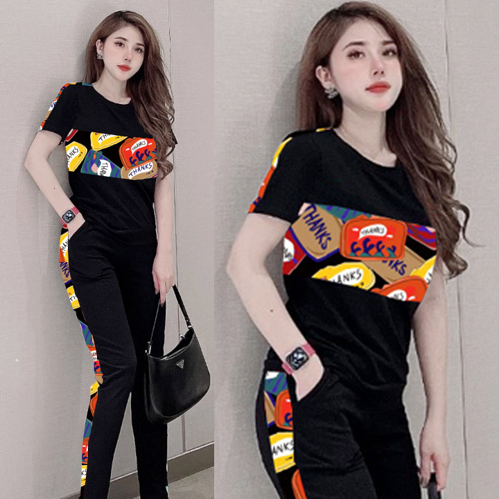 Bộ thun thể thao họa tiết giải khát