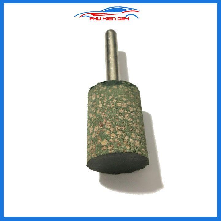 Mũi mài cao su xanh hình trụ trục lắp 6mm đánh bóng gỗ nhựa thạch cao