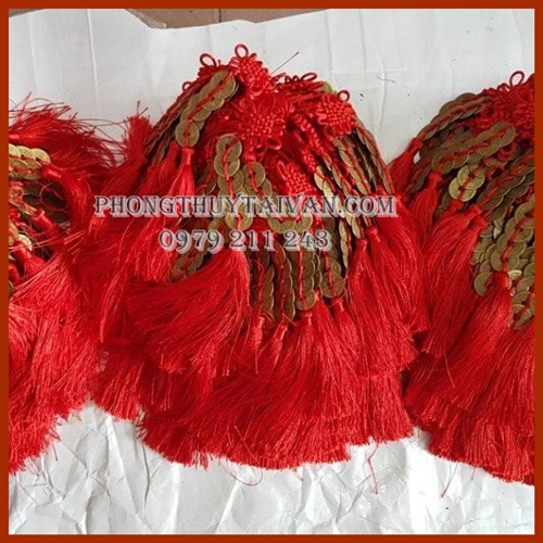 Dây xu màu đỏ - Vật phẩm phong thủy.