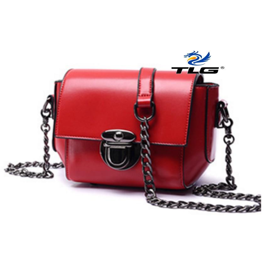 Túi đeo chéo nữ phong cách cá tính Thành Long TLG 208088 5(đỏ) tặng túi đựng bút tiện lợi