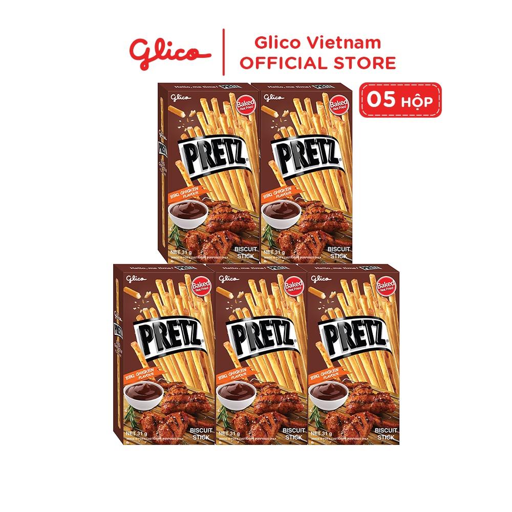 Bánh que nướng giòn vị gà nướng GLICO Pretz BBQ Chicken Flavour (Combo 5 hộp)