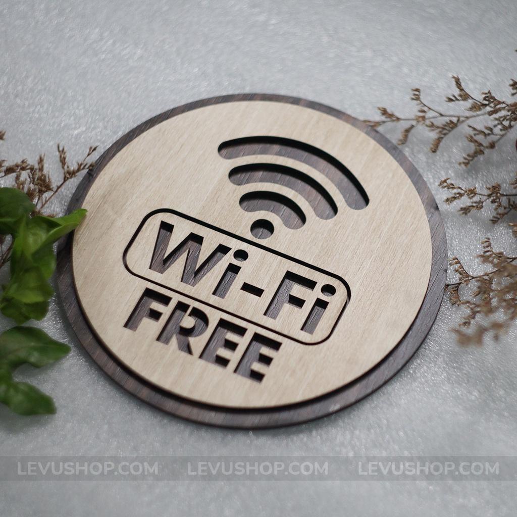 Bảng gỗ free wifi LEVU TW05 trang trí nhà hàng khách sạn homestay đẹp mắt