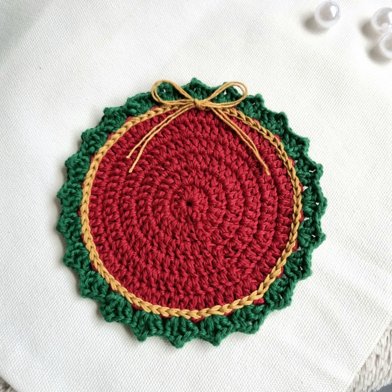 ĐỆM LÓT LY SỢI COTTON HANDMADE / ĐỆM LÓT ĐA DỤNG TRANG TRÍ GIÁNG SINH / NOEL CHECKER CARO